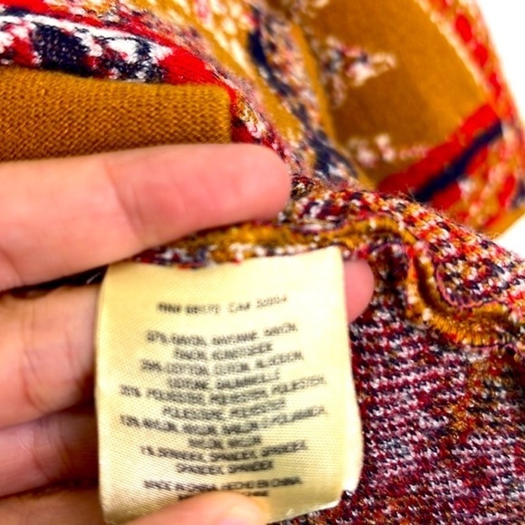 Moth by Anthropologie- Intarsia Paisley Colorful Print 1 Button Sweater Jacket S - Picture 10 of 12